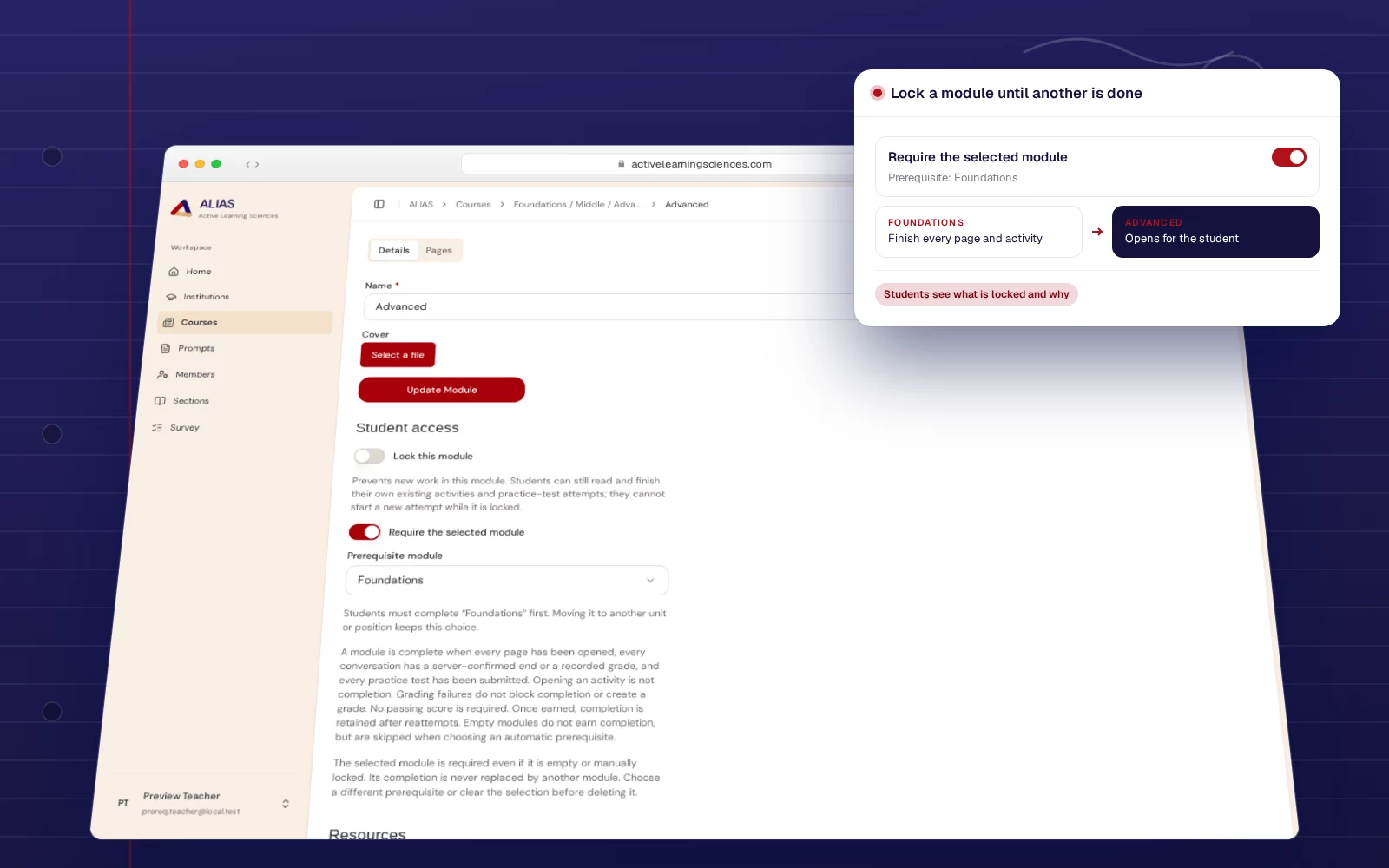 Module access rules