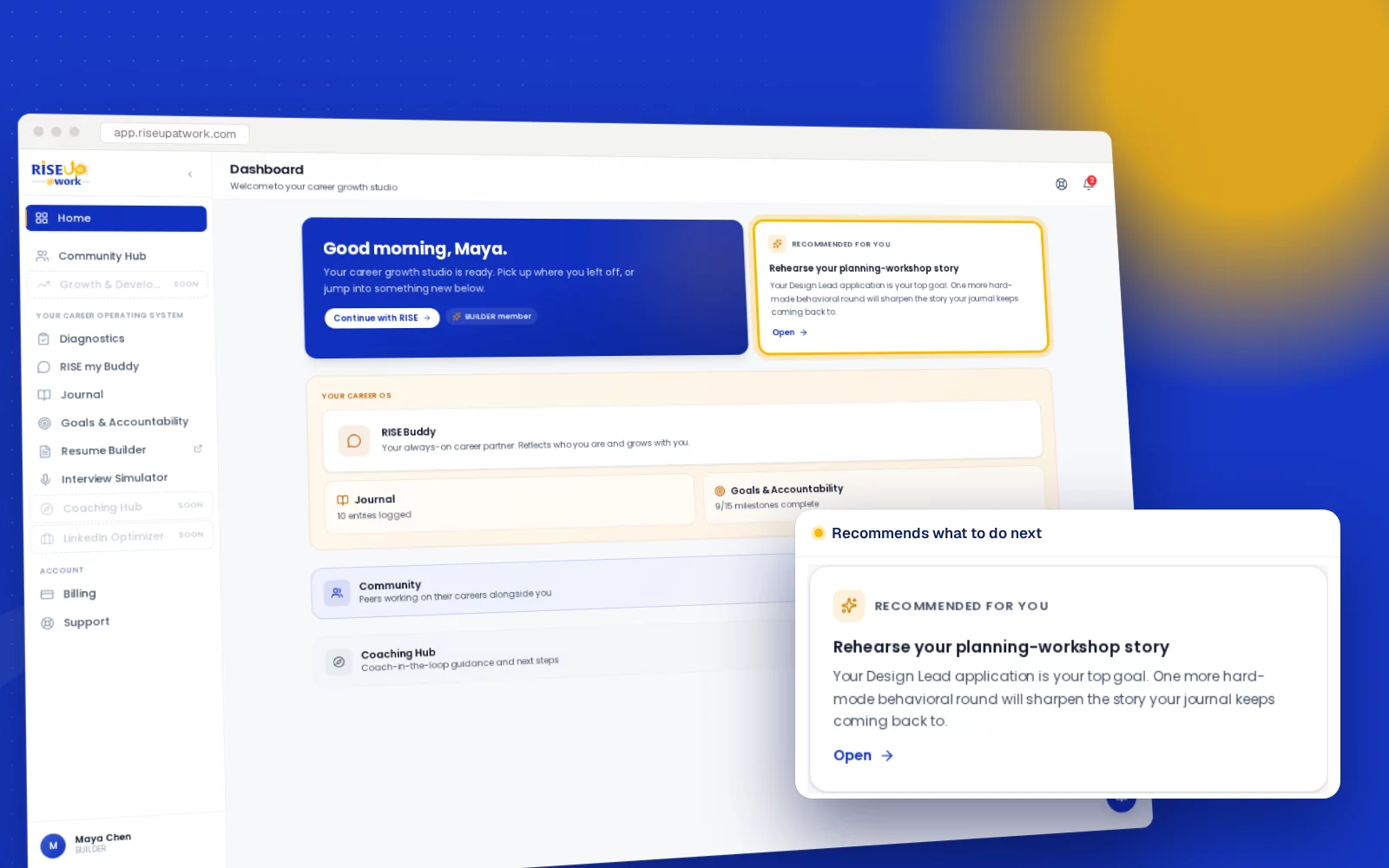 Career OS dashboard